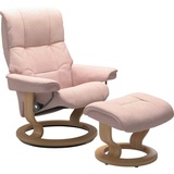 Stressless Relaxsessel STRESSLESS Mayfair Sessel Gr. ROHLEDER Stoff Q2 FARON, Classic Base Eiche, Relaxfunktion-Drehfunktion-PlusTMSystem-Gleitsystem, B/H/T: 88 cm x 102 cm x 77 cm, pink (light q2 faron) Lesesessel und Relaxsessel