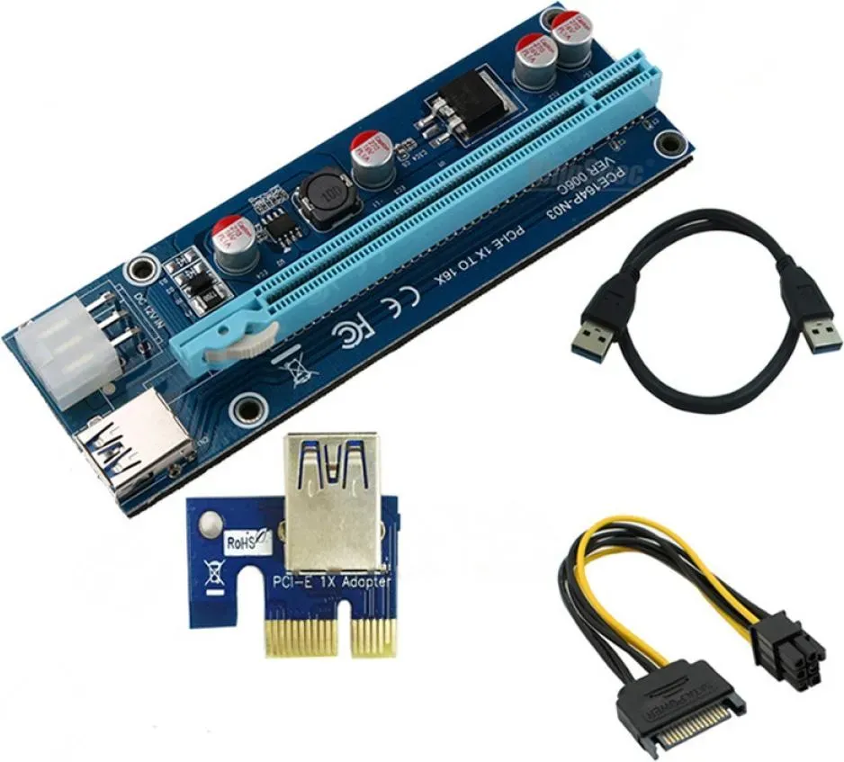PowerGuard PCI-E Express Riser Card 1x to 16x USB 3.0 60cm SATA Crypto Mining, Interne Kabel (PC)