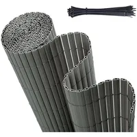 Sekey Sichtschutzmatte PVC Sichtschutzzaun Gartenzaun, Doppelte Verstärkung Grau /