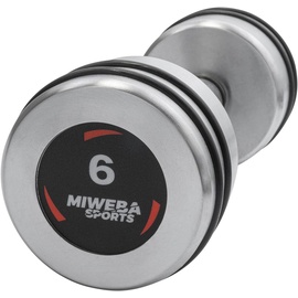 MIWEBA Sports Chrom-Hanteln, Kurzhantel-Set, verchromter Stahl, Gummiring, 1-10 kg, 2er-Set (2x 6,0 Kg)