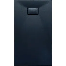 bad land SET Duschwanne 90x170 Rechteck Schwarz + Walk-In Dusche 140x195 Transparentes Glas