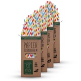 Bestlivings Trinkhalme 2 - 500 tlg. Strohhalm Sets, (500-teilig), Nachhaltiger Papierstrohalm - 100% biologisch abbaubar Papier