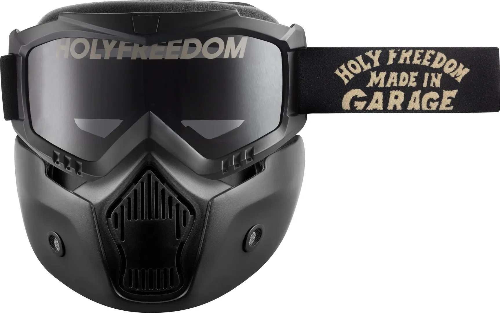 HolyFreedom Fat Rat Motorcross Bril + Masker Set, zwart, Eén maat Voorman