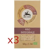 3x Alce Nero Reis Integralhelm Kontrolliert Biologischem Anbau IN Italien 500gr