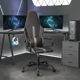 vidaXL Gaming-Stuhl mit Massagefunktion Grau und Schwarz Kunstleder - Grau