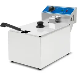 VERTES Friteuse Edelstahl 8L, 50–200°C, 2800W, 230V, Kaltzonenprinzip, mit Ablasshahn, leicht zu reinigen, für Gastronomie