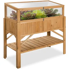 Tectake tectake® Hochbeet, Holz, Baum/Pflanze/Natur, Rechteckig, 57x90x119 cm, Gartenzubehör, Hochbeete