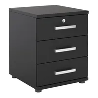 CARO-Möbel Bürocontainer Schwarz, Holzwerkstoff, Mode, 44x55x45 cm, Arbeitszimmer, Container