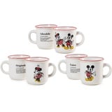 Home Mickey und Minnie Xmas Set 6 Kaffeebecher aus New Bone China, 140 cc, Weihnachten, Festival, Weihnachten