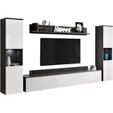 INOSIGN Wohnwand »PARIS, Vitrine Türanschlag links/rechts wechselbar«,... (Komplett-Set, 4 St.), grifflose Design, stehend und hängend montierbar,