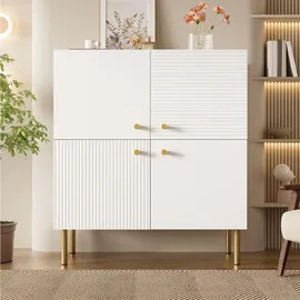 Okwish Sideboard Weiß, Holzwerkstoff, 36x90x80 cm, Wohnzimmer, Kommoden & Sideboards, Sideboards