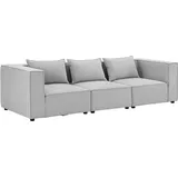 Juskys modulares Sofa Domas M - 3 Sitzer - Hellgrau