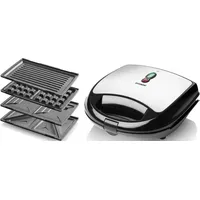 Hyundai Sandwichmaker "HYUSM616", schwarz (silber, schwarz), B:24cm H:9cm T:23cm, Sandwichmaker