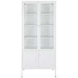 VCM Vitrine Brisbane Stahl Weiß