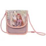 DEPESCHE 13298 TOPModel Viva Violet - Brustbeutel in Rosa, mit Model Motiv, Pferd und Glitzer , Umhängetasche mit längenverstellbarem Tragegurt