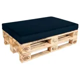 TexDeko BeSmart Palettenkissen 120x80x12cm mit Abperleffekt Palettenauflage Samt-Stoff Bezug mit Reißverschluss waschbar für Palettenpolster (Blau)