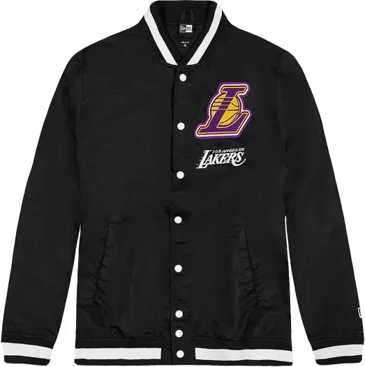 New Era LA Lakers Logo Varsity Jacke Schwarz