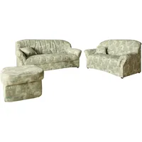 DOMO collection Polstergarnitur DOMO COLLECTION "Bahia zeitlos & elegantes Sofa, bequem", grün, Luxus-Microfaser, Belastbarkeitmaximal 100 kg,Inklusive Federkern, Sitzmöbel-Sets, Microfaser, natur