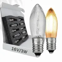 Berglämpl 10x Glühbirne 'Berglämpl' E10 16V/3W Riffelkerze Spitzkerze Topkerze