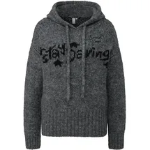 QS Flauschiger Kapuzenpullover grau XXL
