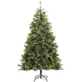 vidaXL Künstlicher Weihnachtsbaum Klappbar mit Zapfen 210 cm