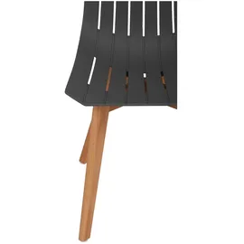 FROMM & STARCK 2er Set bis 150 kg Lehnstuhl Kunststoff Holzbeine Buche grau Designstuhl