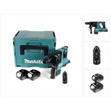 Makita DHR 281 TJ Brushless Akku Bohrhammer 28 mm 2x 18 V für SDS-PLUS mit Schnellwechselfutter im Makpac + 2x 5,0 Ah Akku - ohne Ladegerät