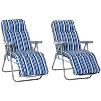 Outsunny Liegestuhl Set Blau