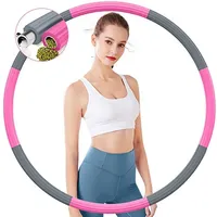 INVIDA Hula Hoop Reifen Erwachsene Zur Gewichtsreduktion 1.2 KG Rostfreier Stahl mit 5mm, Schaumstoff für Fitness Pink-Grau