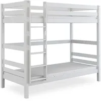 Betten-ABC Etagenbett Bubema Jona 90 x 200 cm Buche massiv lackiert weiß