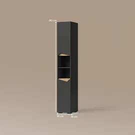 livinity® Timavo Badschrank 30 x 180 cm Anthrazit Spanplatte