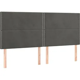 vidaXL Boxspringbett mit Matratze & LED Dunkelgrau 180x200 cm Samt
