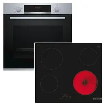 Bosch EcoClean Herdset + Glaskeramik-Kochfeld rahmenlos autark 60 cm