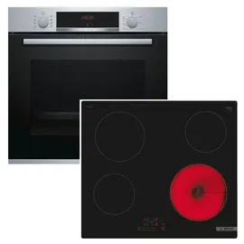 Bosch EcoClean Herdset + Glaskeramik-Kochfeld rahmenlos autark 60 cm