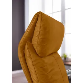 W.Schillig Relaxsessel W.SCHILLIG "rumbaa", gelb (brandy s37), B:68cm H:113cm T:83cm, Stoff S37 (100% Polyester): Luxus-Microfaser in Lederoptik, Sessel, Relaxsessel, wahlweise mit Doppelmotor, in Größen S, M & L, mit 5-Sternfuß