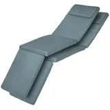Beautissu Polsterauflage 2er Set Luxus Deckchair Auflage LoftLux DC, 175x45x5cm, Taubenblau, Polsterauflage für Liegestuhl Gartenliege Polster Bezug Abnehmbar blau