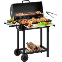 YITAHOME L Holzkohlegrill BBQ Smoker Grillwagen mit Höhenverstellbare Kohlenstoffpfanne