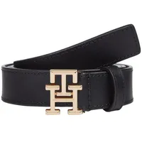 Tommy Hilfiger Damen Gürtel Logo 2,5 cm Ledergürtel, Schwarz