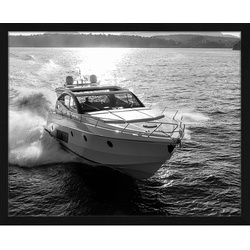 ANY IMAGE Digitaldruck »Yacht«, Rahmen: Buchenholz, Schwarz