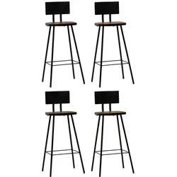 vidaXL Barhocker 4 Stk. Massives Altholz