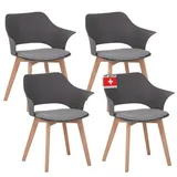 Albatros Esszimmerstuhl Aalborg Kunststoff grau 4er Set