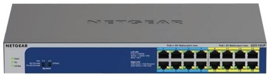 GS516UP-100EUS 16-Port Gigabit Ethernet High-Power PoE+ Unmanaged Switch with 8-Ports PoE++ (380W)
