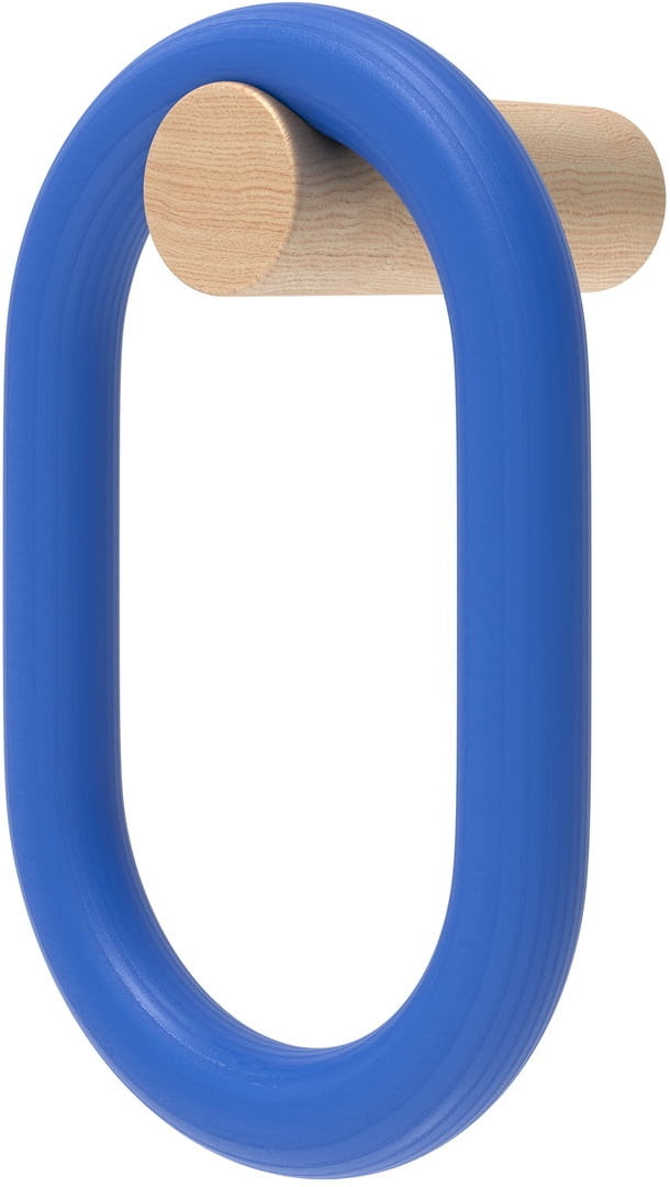 Hartô - Fernand Garderobenhaken, vertikal, Eiche natur / electric blue