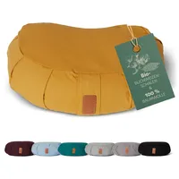 #DoYourYoga Yoga-Kissen »Ganesh« mit Bio-Buchweizenschalen | Halbmond 45 x 30 x 14 cm | indischgelb