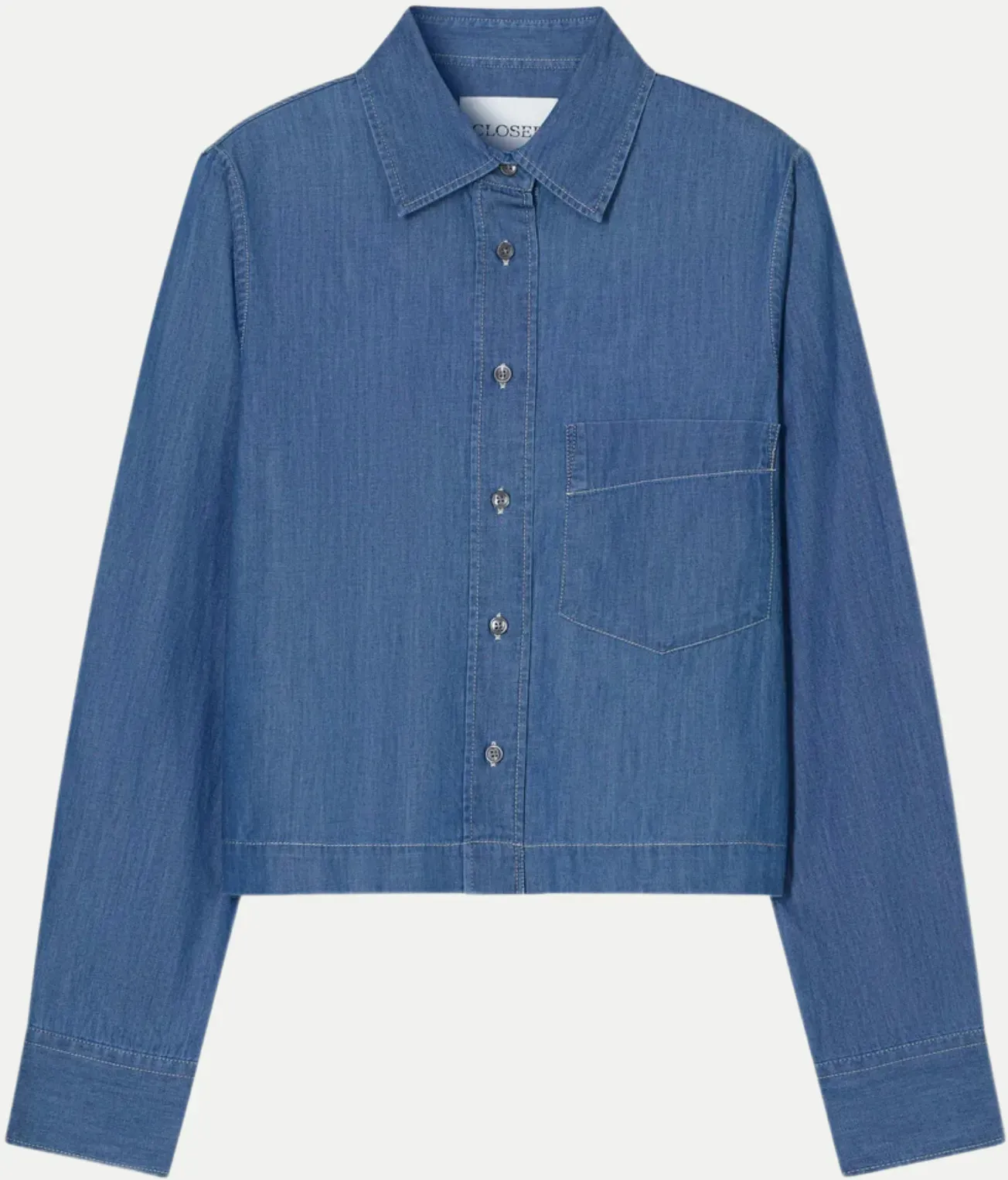 Cropped Jeansbluse Blau M