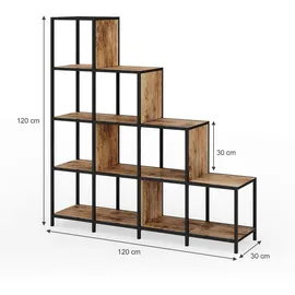 Vicco Bücherregal Fyrk 120 x 120 x 30 cm Schwarz