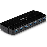 Startech SuperSpeed Hub Mit Adapter - USB 3.0 7 Ports), Dockingstation Hub, Schwarz