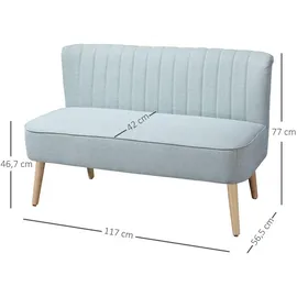 Homcom Sofa, Holz, Stoff, Schaumstoff