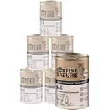 Dehner Fine Nature Nassfutter für Katzen, Kalb, 6 x 400 g Dose (2.4 kg)
