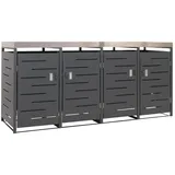 Mendler Mülltonnenverkleidung HWC-H40 125 x 264 x 84 cm schwarz